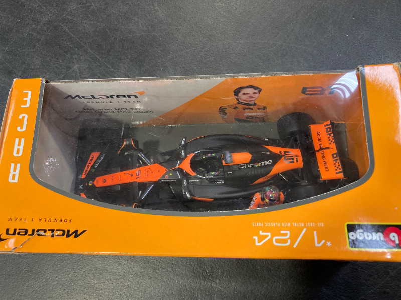 Photo 1 of 1:24 Scale Diecast Model Car F1 Compatible with Bburago 1:24 McLaren Formula 1 Team MCL38 Miami Grand Prix 2024#81 Oscar Piastri with Driver Figure 18-28040OP