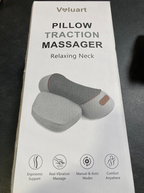 Photo 1 of 3-in-1 Neck Massager Pillow with Heating, Traction & Vibration, Memory Foam Cervical Support for Neck, Shoulder & Upper Back Pain Relief, Deep Tissue Massage, Hump Corrector, Shoulder Relaxation