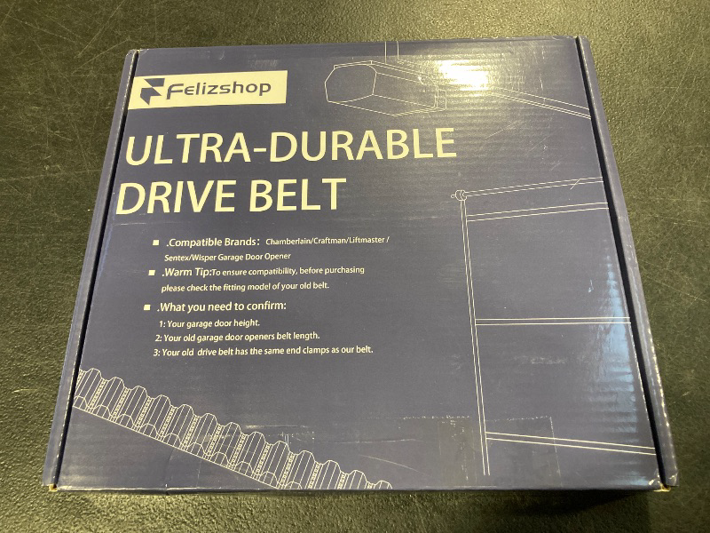 Photo 1 of 41A5434-14A Drive Belt,306'' 41A5434-14 for 10ft High Garage Doors,041A5434-14A Formula 1 Belt Assembly Replacement Compatible with liftmaster/Chamberlain/Whisper Belt Drive Garage Door Openers