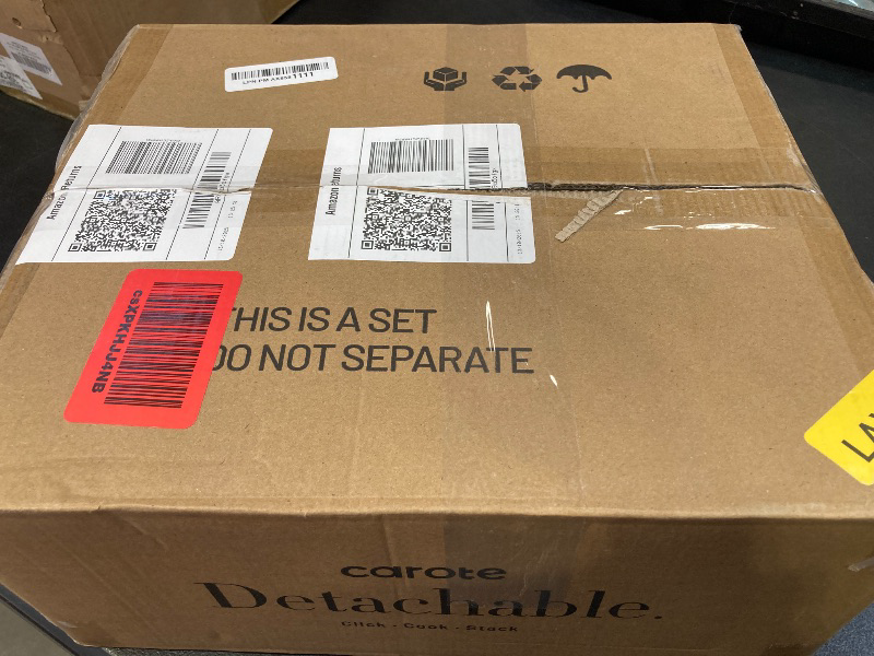 Photo 1 of CAROTE 19PCS Ceramic Cookware Sets, Pots and Pans Set Non Stick Non Toxic, Induction Cookware, Kitchen Cookware Sets, Pots Set for Healthy Cooking, Gray