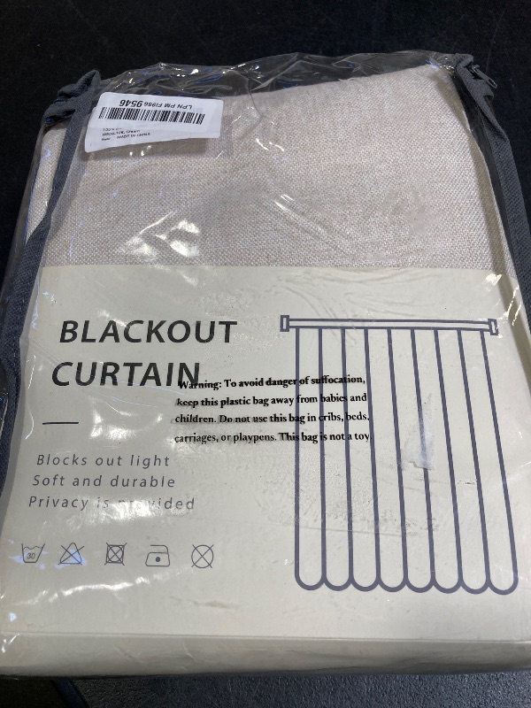 Photo 1 of 100% Blackout Shield Linen Blackout Curtains for Bedroom 108 Inches Long, Back Tab/Rod Pocket Living Room Drapes, Thermal Insulated Blackout Curtains 2 Panels Set, 50" W x 108" L,Cream