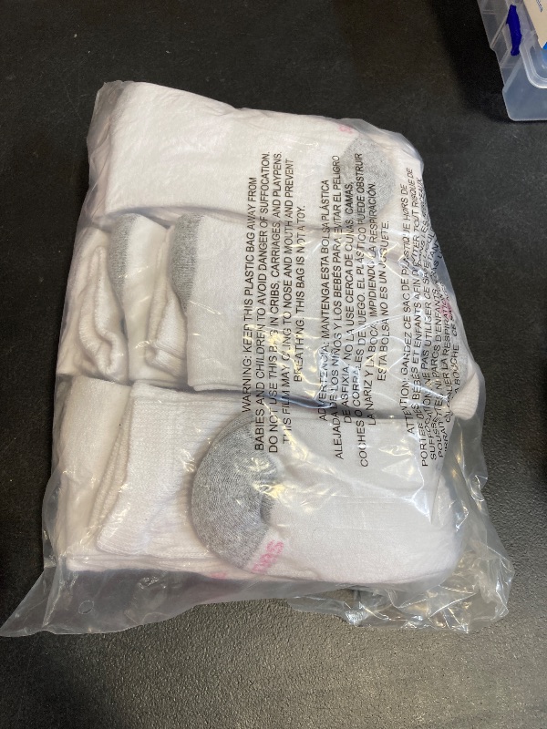 Photo 1 of Hanes Women's Value, Crew Soft Moisture-Wicking Socks, Available in 10 and 14-Packs, White-14, 5-9