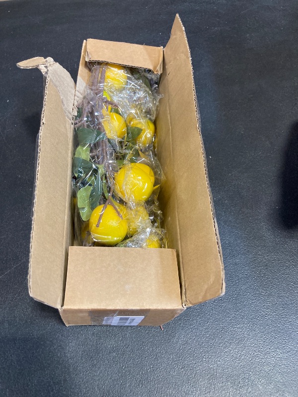 Photo 1 of Woration 19.3inch Simulation Artificial Lemon Branches Fake Fruit Yellow Decoration for Home DIY Flower Arrangement Photography Props 5PCS