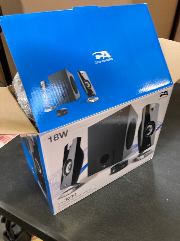 Photo 1 of Cyber Acoustics CA-3090 2.1 Speaker System with Subwoofer with 18W of Power – Easy Setup and Convenient Controls, Great for Music, Movies, and Gaming