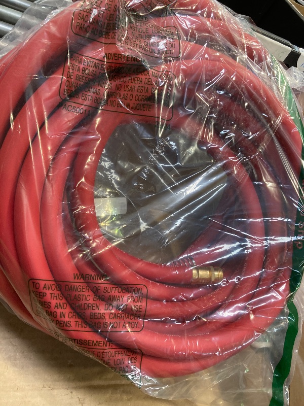 Photo 1 of Guitrees 50FT 3/4 Heavy Duty Rubber Garden Hose - 200psi Working, 1000psi Burst - Hot/Cold Water - Five-Layered Braiding for Durability - Versatile for Gardening, Agriculture, Construction(Red)