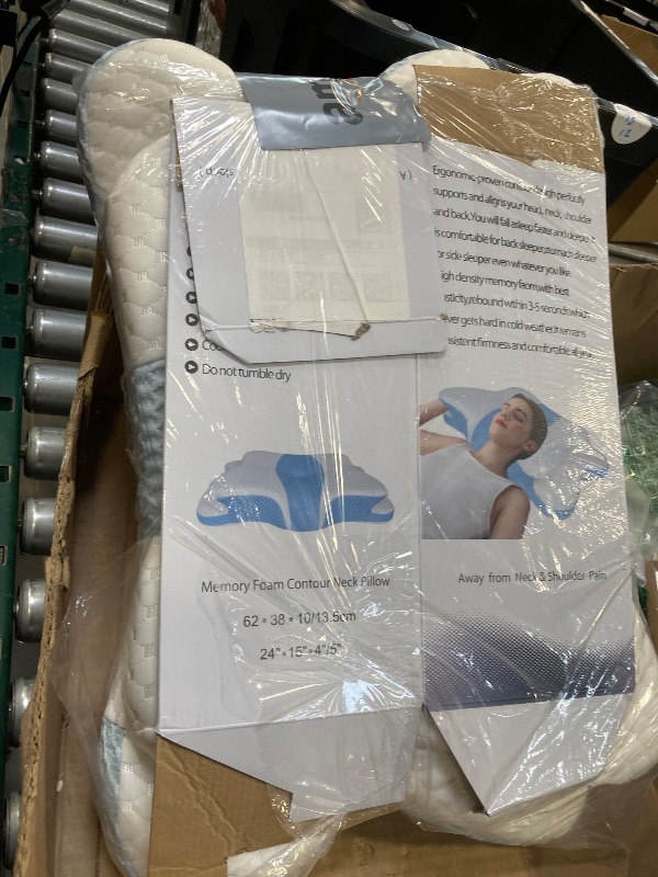 Photo 1 of CHxxy Memory Foam Pillows, Cervical Pillow for Neck and Shoulder Pain Relief, Ergonomic Contour Bed Pillow, Soft for Side Sleep Stomach Sleeping and Back Sleeper