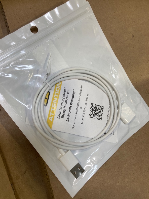 Photo 1 of TechMatte Charging Adapter Electronic Cable Compatible with Apple Pencil 1st Generation, Male to Female Flexible Connector, Laptop (White-3 Feet)