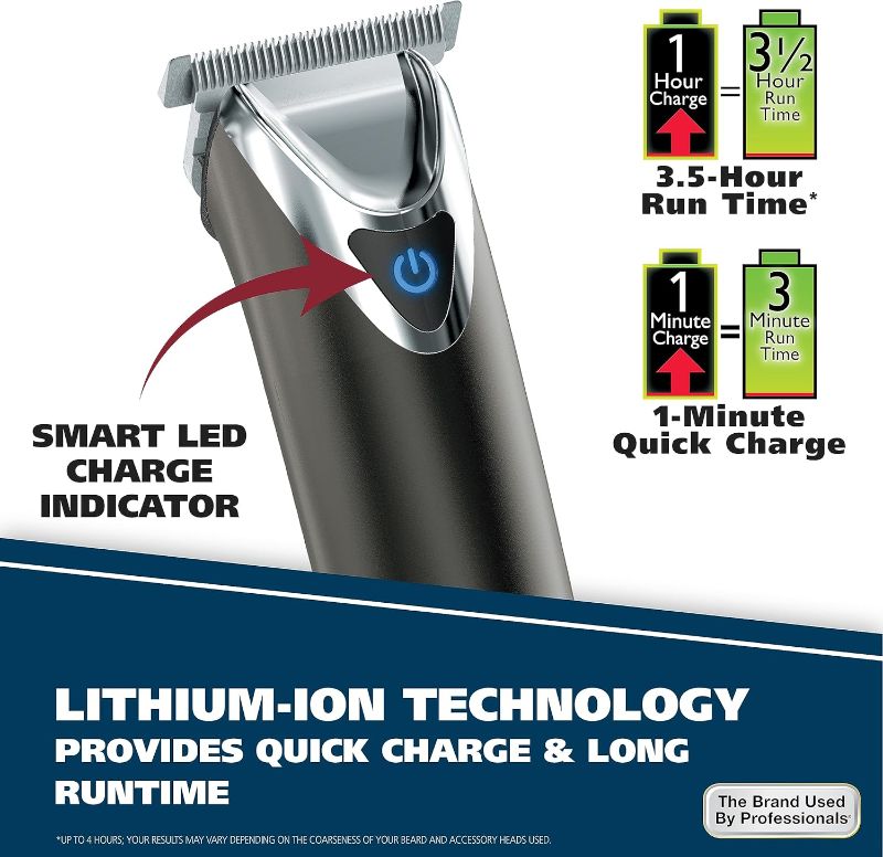 Photo 1 of WAHL USA Stainless Steel Lithium Ion 2.0+ Slate Beard Trimmer for Men - Electric Shaver, Nose Ear Trimmer, Rechargeable All in One Men's Grooming Kit - Model 9864
