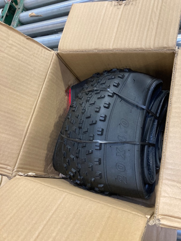 Photo 1 of 20X4.0 Fat Tire, Folding Ebike Tires 20X4 with 20X4 Bike Tube, Puncture Resistant 20 X 4.0 Fat Tires, High-Performance Tire 20 Inch Fat Tire for Snow, Street, Beach, Mountain Road