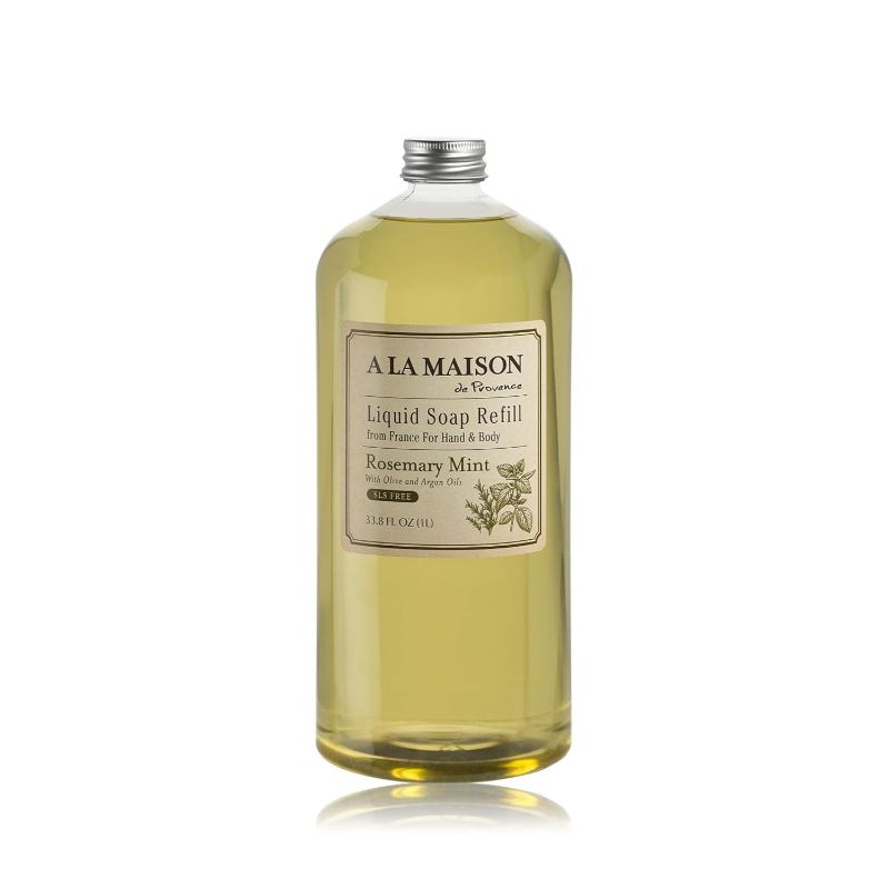 Photo 1 of A LA MAISON Rosemary Mint Liquid Soap Bottles Moisturizing Natural Hand Wash Soap, Triple French Milled, Gentle To Hands, 33.8 Fl Oz