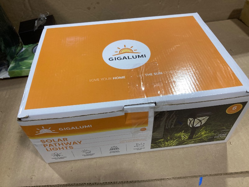 Photo 1 of GIGALUMI Solar Lights Outdoor Waterproof, 6 Pack LED Solar Garden Lights, Outdoor Decorations, Garden Decor for Yard, Patio, Landscape, Planter, Walkway (Warm White)