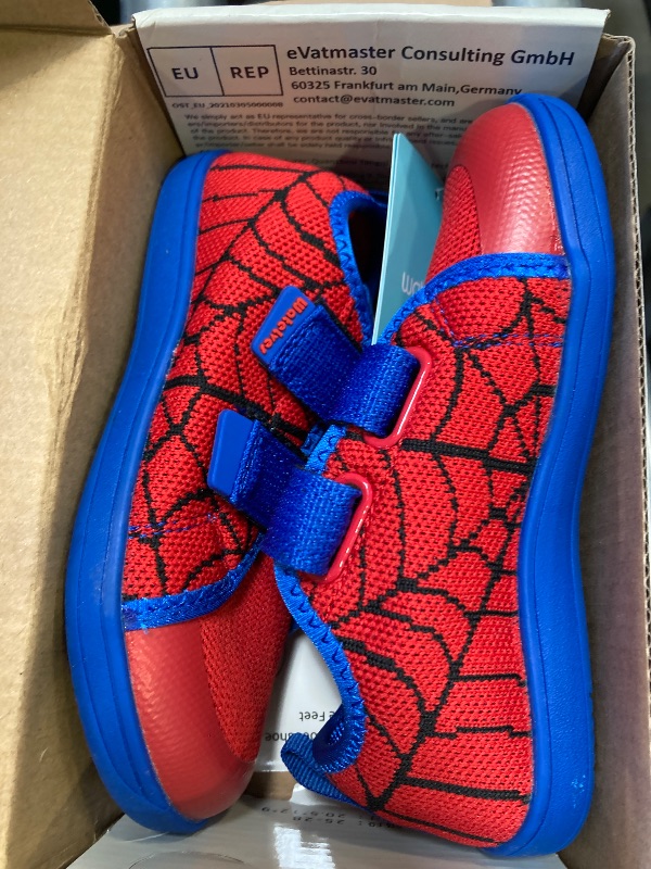Photo 1 of WateLves Toddler Little Kids Wide Barefoot Shoes The First Walking Shoes Girls Boys Breathable Zero Drop Minimalist Sneakers with Wide Toe Box Natural to Grow (Red Spider, 28)