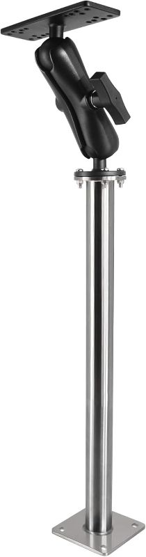Photo 1 of Stainless Steel and Aluminum Fish Finder Mount with 17" Long Shaft and 1.5" Ball/C Size 5.9" Adjustable Arm, Marine Electronic/Depth Finder Mount, Compatible with Garmin, Lowrance, Humminbird
