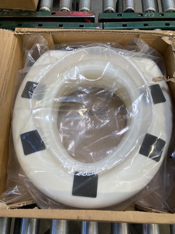 Photo 1 of HealthSmart Enhanced Comfort 5" Raised (Round) Toilet Seat Risers for Seniors 5 Slip Resistant Pads FSA/HSA Eligible Padded Toilet Seat Elevation 15.7 x 15.2 x 6.1