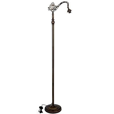 Photo 1 of TCODTPOL Tiffany Floor Lamp Base Only, for 12-18 Inch Stained Glass Lampshade Height 67 Inch Bronze Finished Resin Base Antique Standing Lighting Base Replacement Only Wide 11 Inch(E (W11H67 Inch))