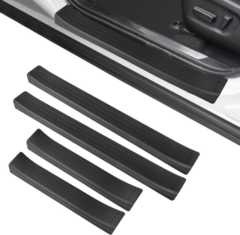 Photo 1 of Door Sill Protector, Anti-Scratch Car Door Protection Compatible with Toyota RAV4 Hybrid, RAV4 Prime, RAV4-4 Door Set, Black
