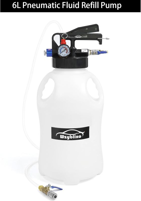 Photo 1 of 6L Transmission Fluid Pump and Oil Extractor Pump,6L Automatic Transmission Fluid Pump Fluid Extractor/Dispenser for ATF Filler System with 15 Pieces ATF Filler Adapters and 4 Hoses (BLUE, 6L)
