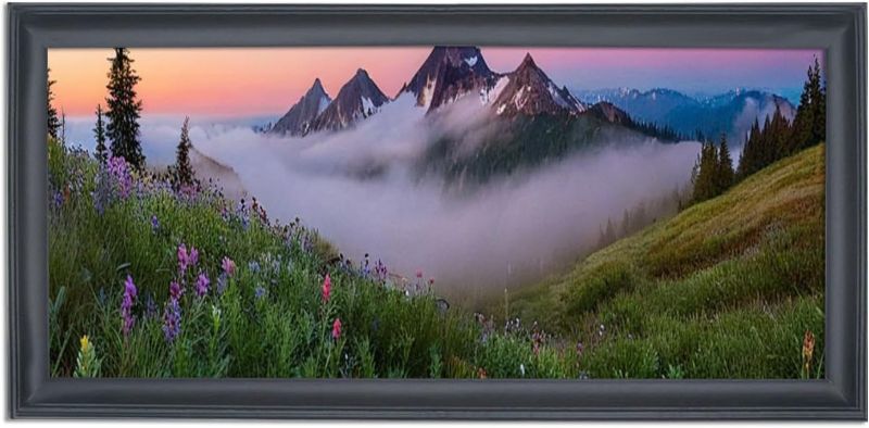 Photo 1 of 15x27 inch Picture Frame Solid Wood Black Panoramic Photo Frame,Suitable for Poster/Painting/Group Photo/Puzzle (A23B1527) ?
