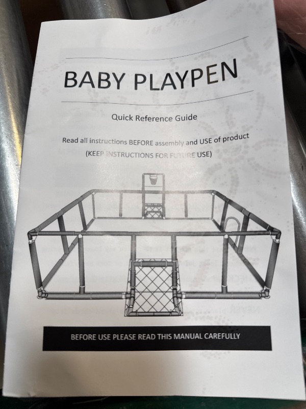 Photo 1 of Baby playpen, 79"x71"Baby Playpen with Mat Indoor?Outdoor Playpen for Babies and Toddlers with Breathable Play Pen with Ocean Balls Hanging Pocket Basketball Hoop and Football Goal
