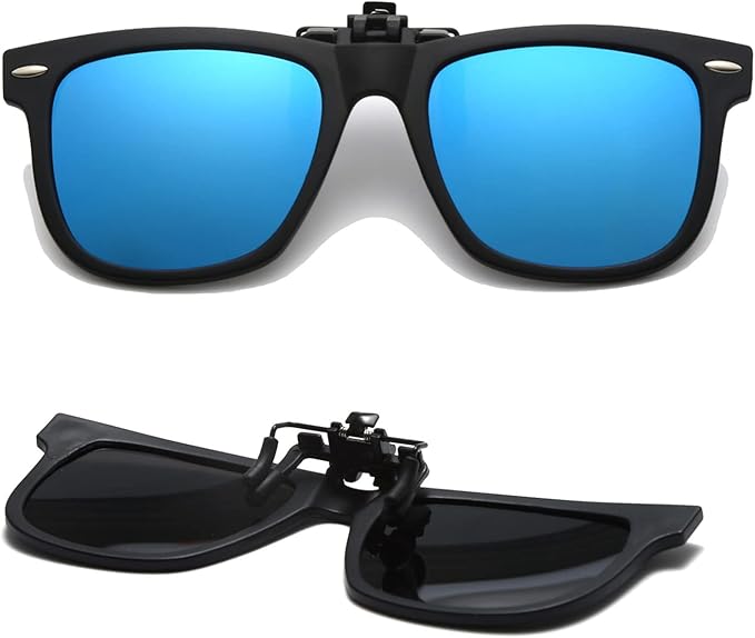Photo 1 of Long Keeper Kids Polarized Clip On Sunglasses Teen Boys Girls Square Flip Up Clip-on Sunglasses Over Glasses (Mirrored Coating))