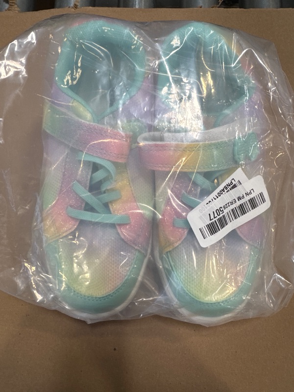 Photo 1 of IceUnicorn Toddler Girls Sneakers Causal Walking Shoes Non-Slip Comfortable Shoes with Hook and Loop(Rainbow,34)