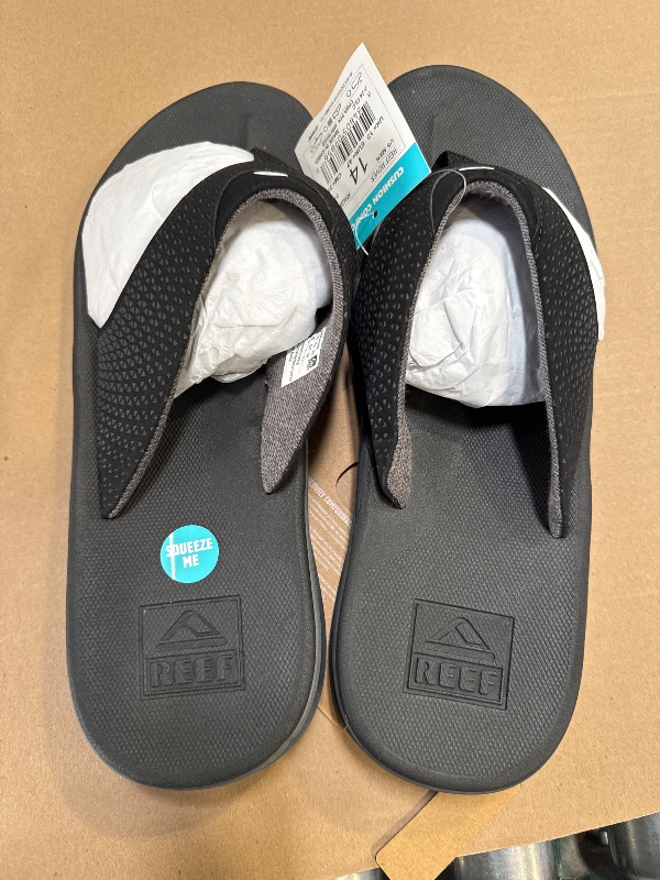 Photo 1 of Reef Rover Mens Flip Flop, Supportive & Ultra Soft Footbed, Durable Non Marking Outsole, Black, 14