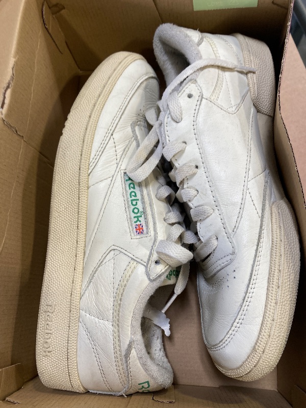 Photo 1 of Reebok Club C Vintage Tennis Sneakers for Men, Casual White Mens Shoes, Size 7 to 15, Chalk/Black/Gum, 8.5