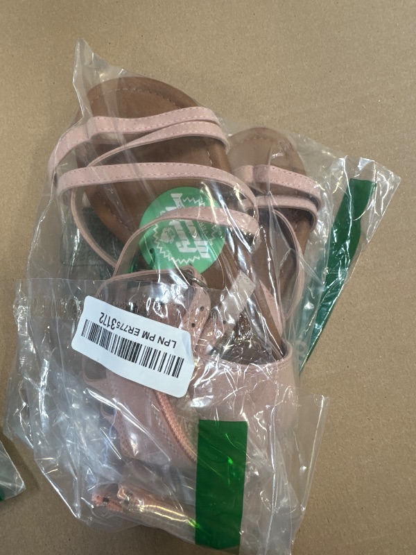 Photo 1 of FUNKYMONKEY Kid's Strappy Gladiator Sandal Summer Shoes for Little Girls/Big Girls(4 Big Kid, Pink A)
