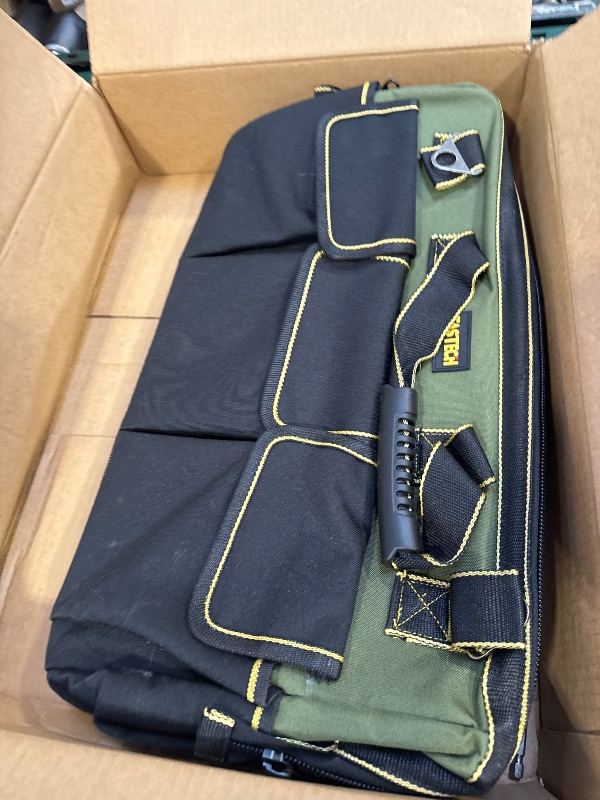 Photo 1 of 22-inch Wide Mouth Tool Bag with Water Proof Molded Base?Wide Mouth Tool Tote Bag,Waterproof Tool Organizer Bag for Men with Adjustable Shoulder Strap (22 inch)

