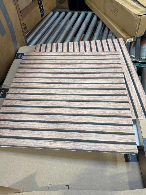 Photo 1 of 6Pack Acoustic Panels, Self-Adhesive Fluted Slat Sound Proof Panels for Walls, Decorative UV-Printed Imitation Wood Grain Fibreboard for Recording Studio, Home, 24×24×0.4", Traditional Walnut Color
