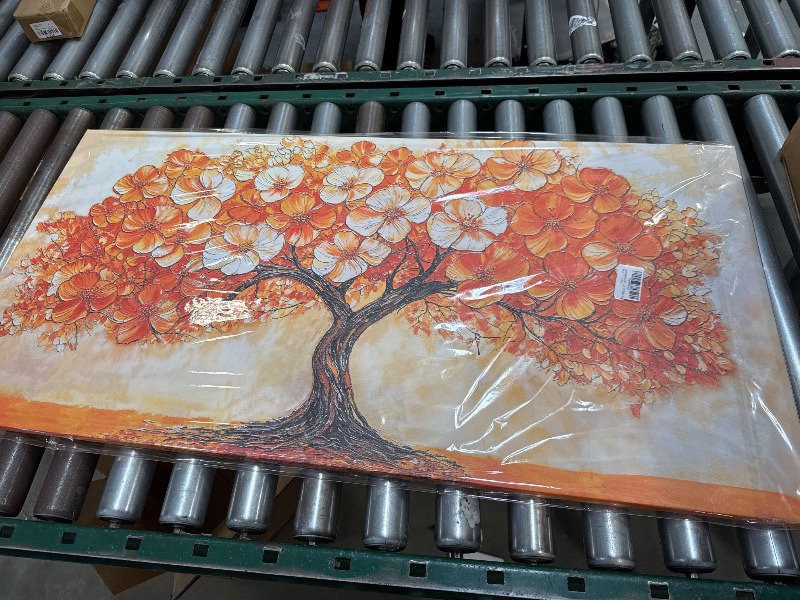 Photo 1 of Suconvng Abstract Wall Art Prints Picture Tree Canvas Art Wall Decor Painting Orange Tree Wall Art Bedroom Bathroom Office Home Decor 20" X 40" Ready To Hang
