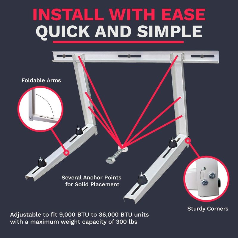 Photo 1 of Wall Bracket - Mini Split Mounting Bracket - Ductless Air Conditioner Wall Mount - Mini Split AC/Heating System Accessories for Window AC, HVAC, Heat Pump & More