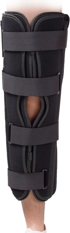 Photo 1 of 3-Panel Knee Immobilizer Full Leg Support Brace, Aluminum alloy Straight Knee Splint - for Knee Pre-and Postoperative & Injury or Surgery Recovery (Update Size S)
