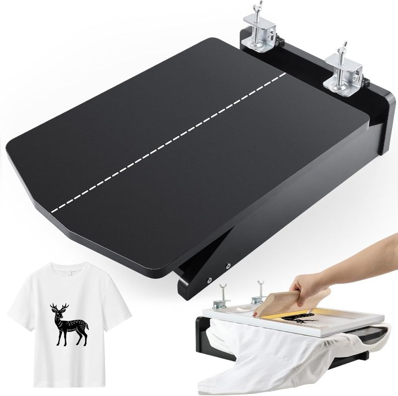 Photo 1 of Caydo Screen Printer, 1 Color 1 Station Silk Screen Printing Press, Unique Hinge Design Wood Screen Printing Table for T-Shirt DIY Printing and Screen Printing Beginners(Screen Frame Not Included)
