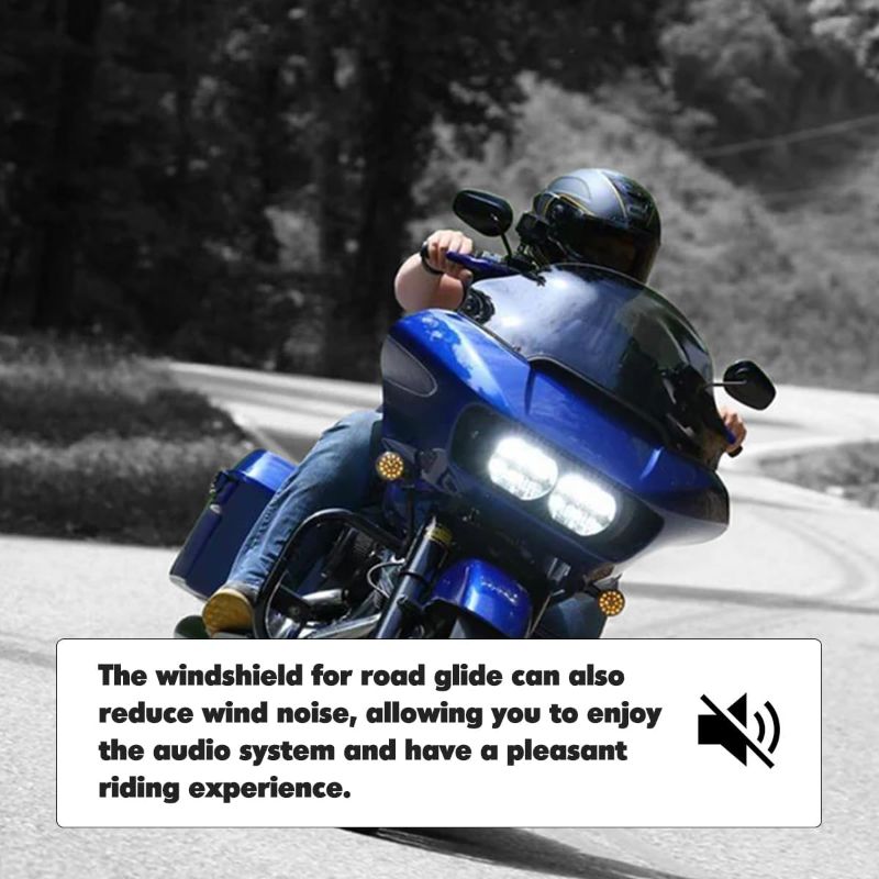 Photo 1 of totiancong 13" Windshield for Harley Davidson Touring Road Glide CVO FLTRX/FLTRXS/FLTRK/FLTRU/FLTRUSE 2014-2022 Windscreen Air Deflector, Black