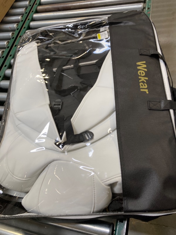 Photo 1 of Tesla Model Y Car Seat Covers Nappa Leather Car Interior Seat Airbag Compatible Cushion Cover Full Set Custom Fit 2024 2023 2022 2021 2020, Nappa White

