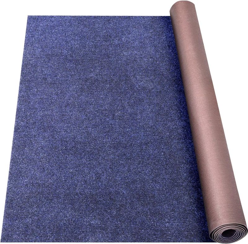 Photo 1 of Marine Carpet,5 FT x 10 FT Deep Blue Indoor Outdoor Carpet 0.2" Thick Boat Carpet with Water-Proof TPE Backing, Non-Slide Outdoor Marine Carpet Roll for Home, Patio, Porch, Deck
