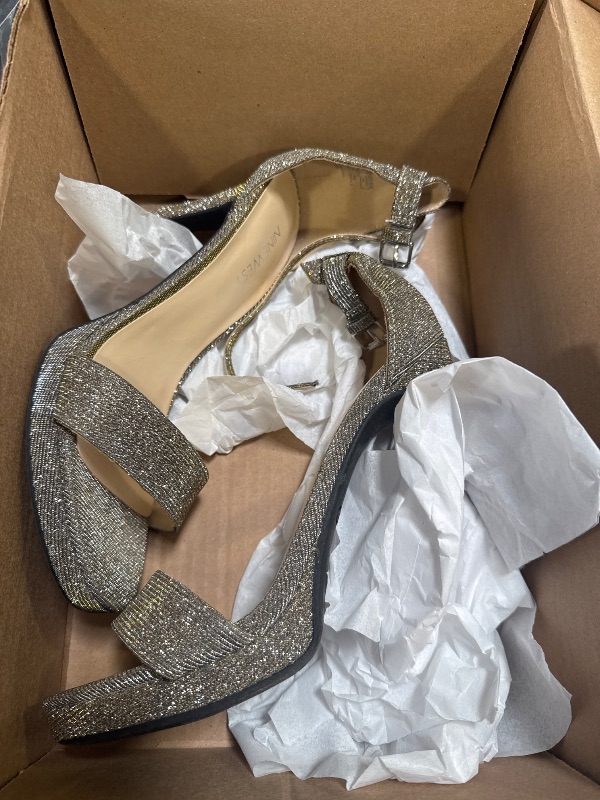 Photo 1 of Nine West Gliiter Fabric Elana Pewter Size 8.5,Gold-Rhinestone