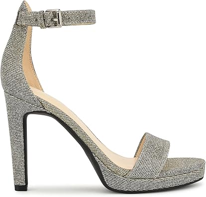 Photo 1 of Nine West Gliiter Fabric Elana Pewter Size 8.5,Gold-Rhinestone
