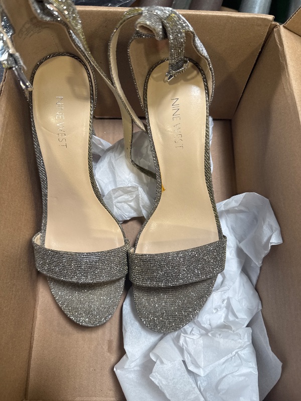 Photo 1 of Nine West Gliiter Fabric Elana Pewter Size 8.5,Gold-Rhinestone