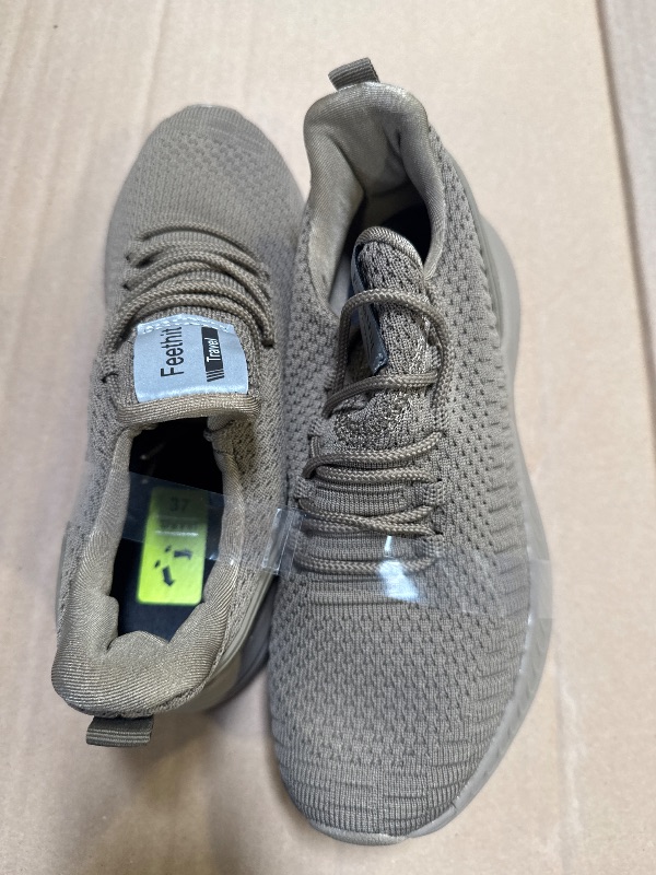 Photo 1 of Feethit Womens Running Shoes Walking Tennis Shoes Breathable Lightweight Gym Sneakers for Travel Gym Work Woman Waitress Nurse Khaki 6.5
