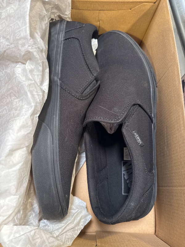 Photo 1 of Vans Men's Asher Slip-On Shoe | Comfortable Sneakers for Walking, Fashion & Everyday Wear, Black/Black, 12
