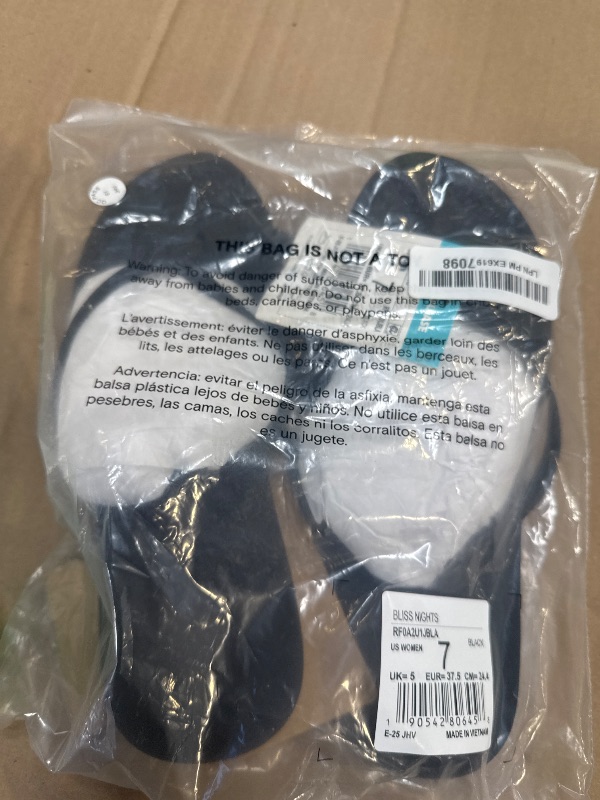 Photo 1 of Reef Bliss Nights Womens Flip Flop, Super Lightweight and Soft Footbed, Thin Strap Beach Sandal, Black, 7