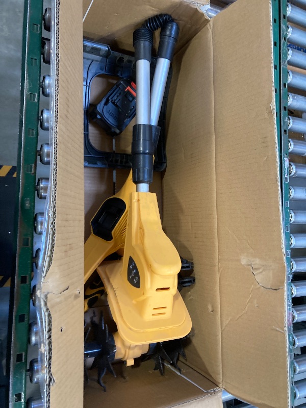 Photo 1 of 21V Cordless Tiller Cultivator, 360 Max RPM Cordless Electric Garden Tiller 3.0 Ah Battery & Fast Charger, 9.06" Tilling Width, 6.3" Depth, Portable Rotary Tiller for Lawn Soil Cultivation