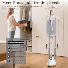 Photo 1 of Steamer for Clothes,1800W Standing Garment Steamer with Adjustable Double Rod,Flat and Hanging Ironing,Clothes Steamers with 10 Ironing Modes