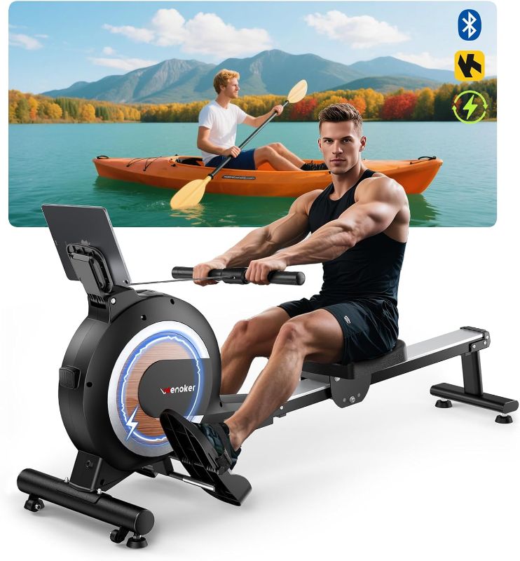 Photo 1 of Wenoker Folding Rowing Machines for Home, Magnetic Rower Machine with 32 Levels Smooth Quiet Resistance,Foldable Rower Machine 350 LBS Weight Capacity,Tablet Holder and Comfortable Seat Cushion