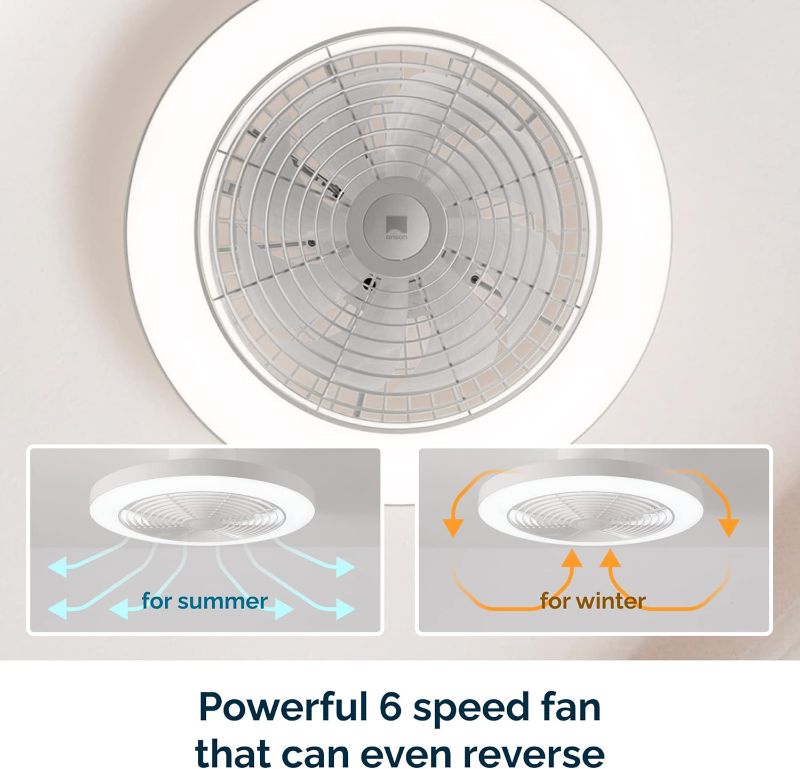 Photo 1 of Orison Outshine - Ceiling Fan with Lamps 19.7" with Alexa, Low Profile Ceiling Fan with Google Assistant/App Control