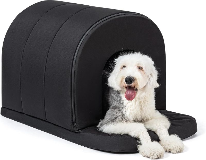 Photo 1 of Orthopedic Dog Bed House - Dog House Indoor with Egg-Crate Foam - Tent Bed with Waterproof Lining & Nonskid Bottom, Ideal for Extra Large Breeds & Fits 42-Inch Crate - 41"x27"