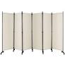 Photo 1 of 6 Panel Folding Room Divider, Rolling Privacy Screen with Lockable Wheels, Portable Room Partition Screen, Freestanding Wall Divider and Separator for Home Office