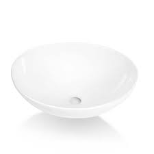 Photo 1 of 12" Oval Porcelain Bathroom Standard Vessel Sink in White